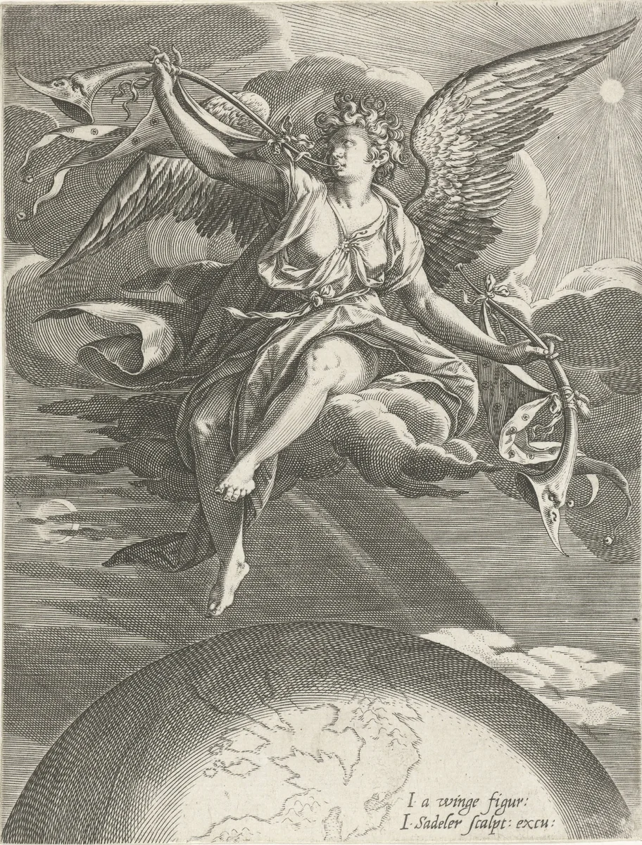 Allegorie van de Faam by Unknown, print, 1560-1600