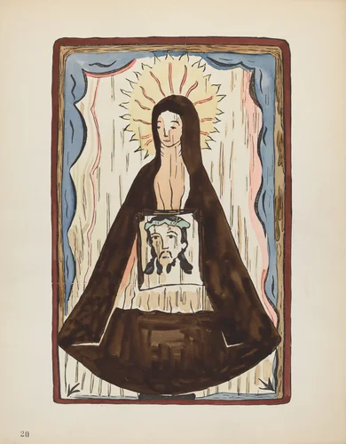 Plate 20: Saint Veronica: From Portfolio "Spanish Colonial Designs of New Mexico" by American 20th Century, index of american design, 1935-1942