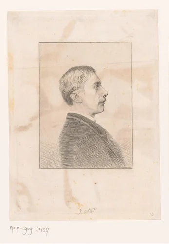 Portret van Camille van Camp by Auguste Danse, print, 1870