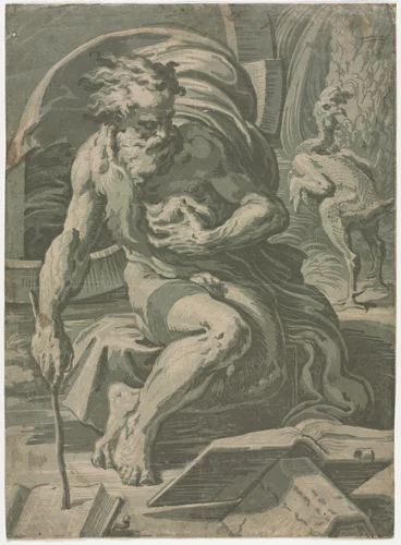 Diogenes by Ugo da Carpi, print, 1519-1932