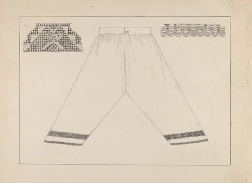 Drawers Trimmed w/ Drawnwork by Evelyn Bailey, index of american design, 1936