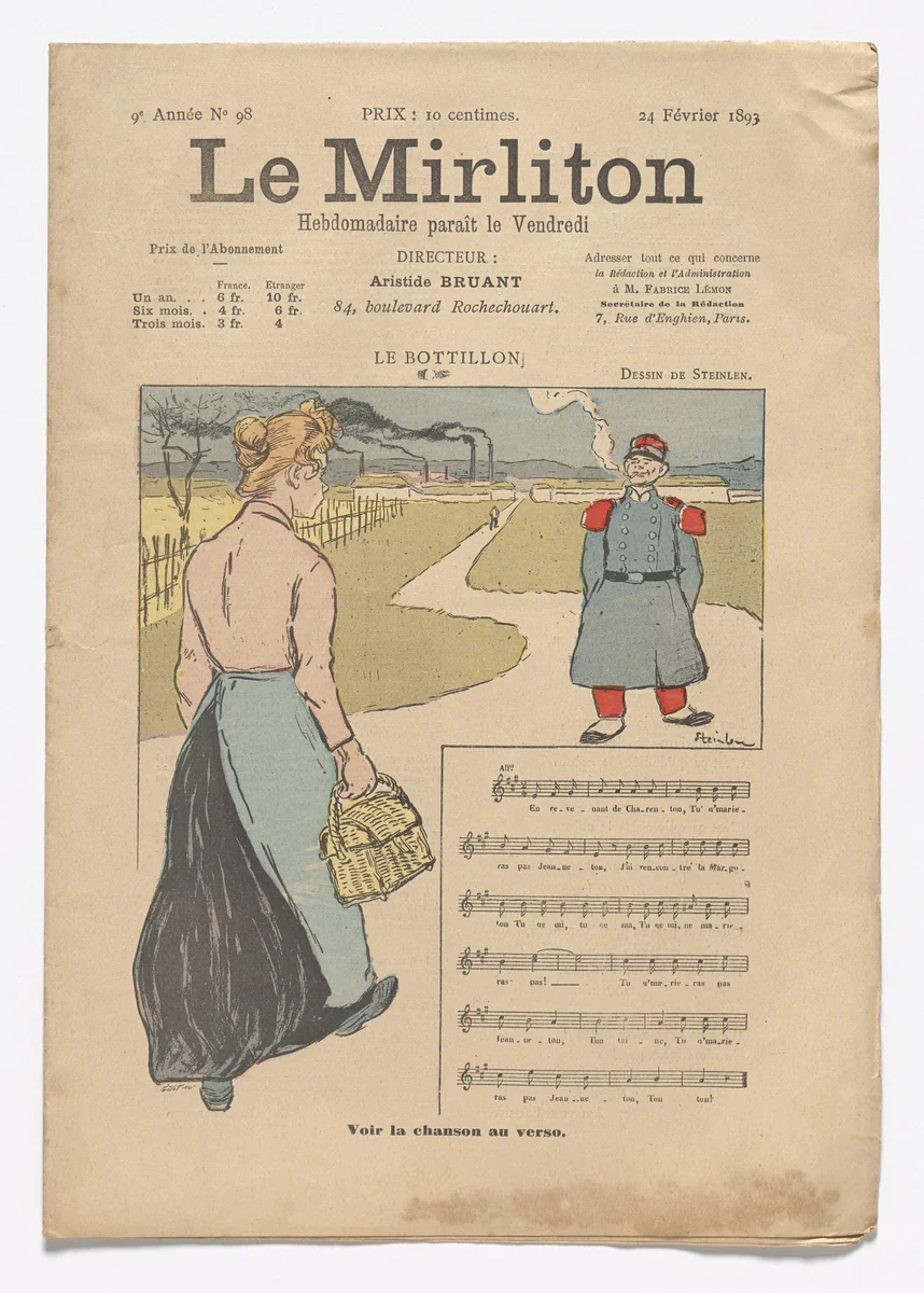Le Mirliton, no. 98 by Théophile-Alexandre Steinlen, periodical, 1893