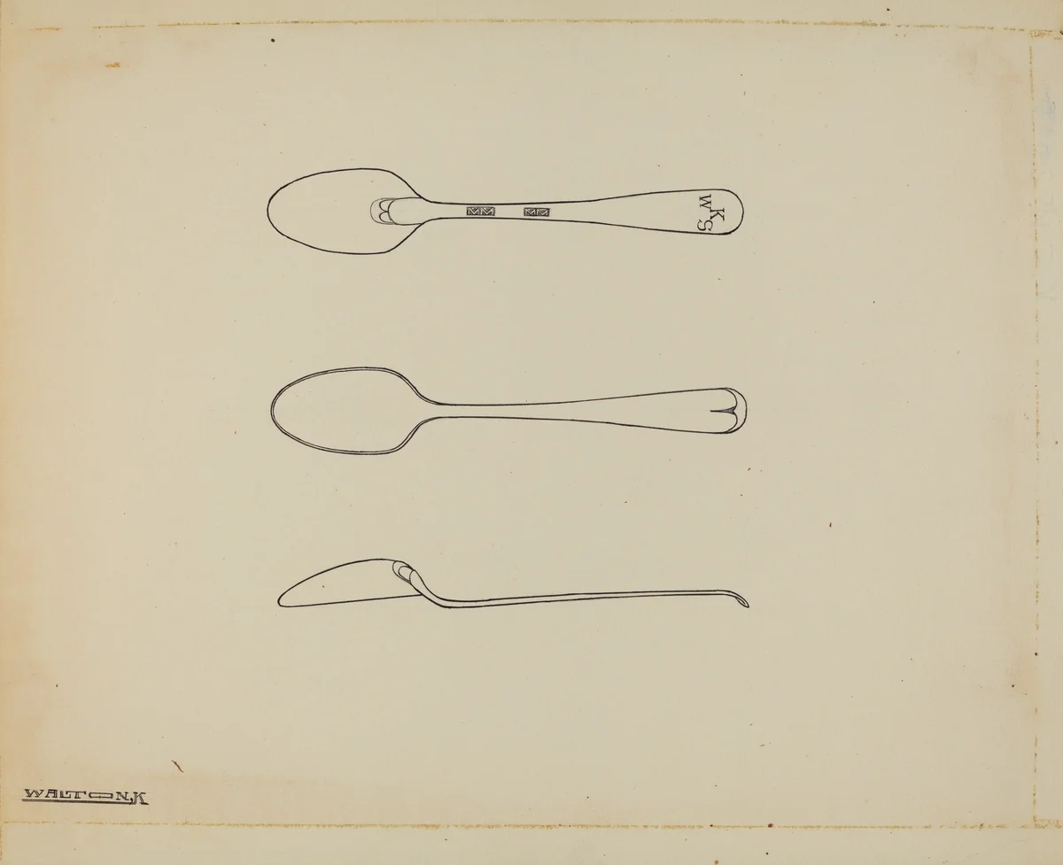 Silver Demi-tasse Spoon by Kalamian Walton, index of american design, 1938