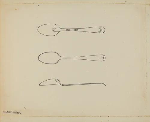 Silver Demi-tasse Spoon by Kalamian Walton, index of american design, 1938
