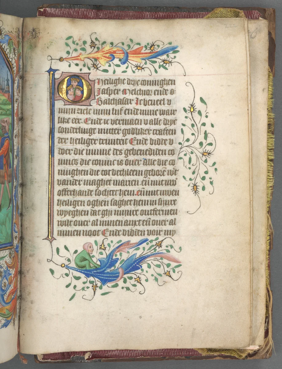 Book of Hours (Use of Utrecht): fol. 222r, Initial with Three Kings by Master of Gijsbrecht van Brederode, book, 1460-1465