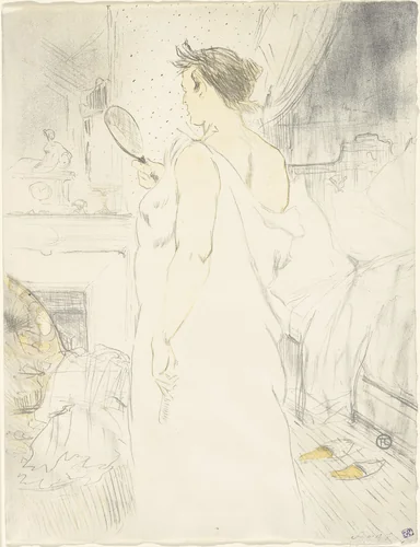 Woman at the Mirror—Mirror in Hand, plate six from Elles by Henri de Toulouse-Lautrec, print, 1896