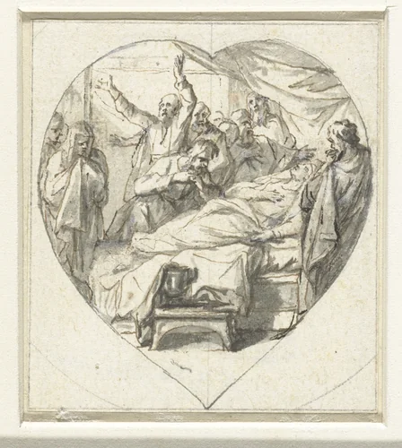 Dood van Maria by anonymous, drawing, 1600-1699