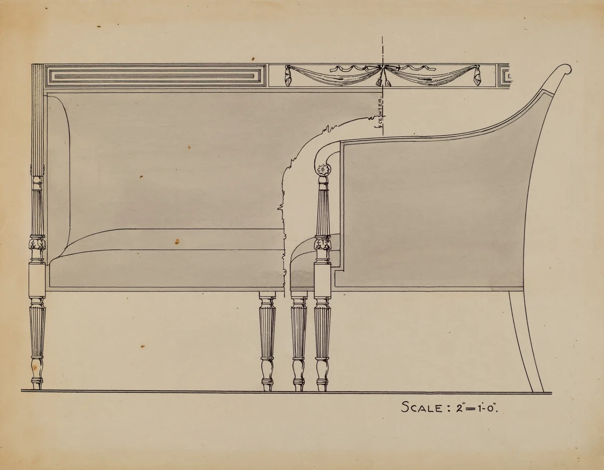 Sofa by Carl Weiss, index of american design, 1939