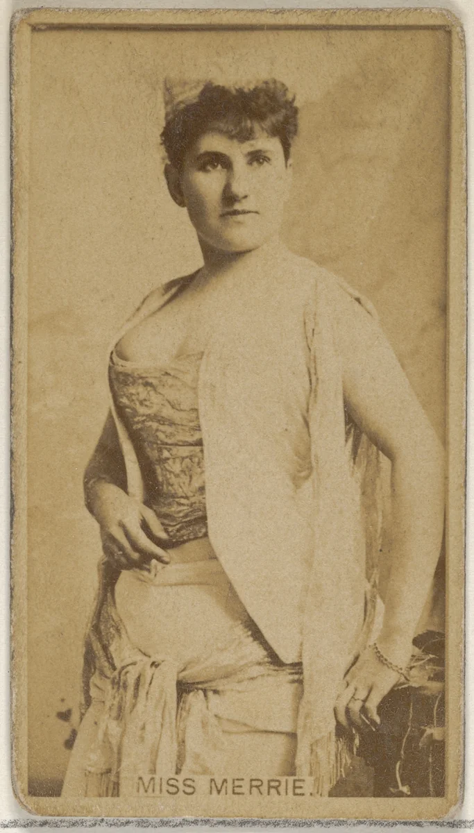 Miss Merrie, from the Actors and Actresses series (N45, Type 8) for Virginia Brights Cigarettes by Allen & Ginter, photograph, 1885-1891