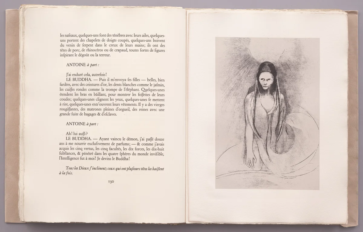 Intelligence Was Mine! I Became the Buddha (L'Intelligence fût à moi! Je devins le Buddha) (plate XI) from La Tentation de Saint-Antoine by Odilon Redon, illustrated book, 1896