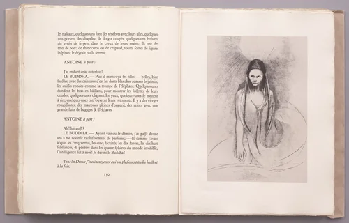 Intelligence Was Mine! I Became the Buddha (L'Intelligence fût à moi! Je devins le Buddha) (plate XI) from La Tentation de Saint-Antoine by Odilon Redon, illustrated book, 1896