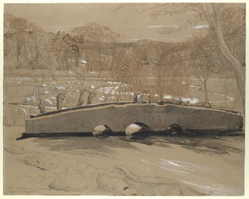 The Bridge at Shoreham by Samuel Palmer, drawing, 1824-1834