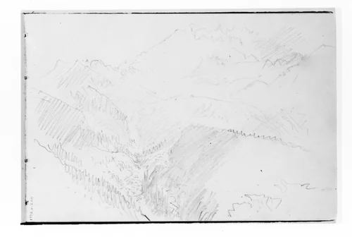 In the Mountains (from Sketchbook X) by William Trost Richards, artwork, 1885