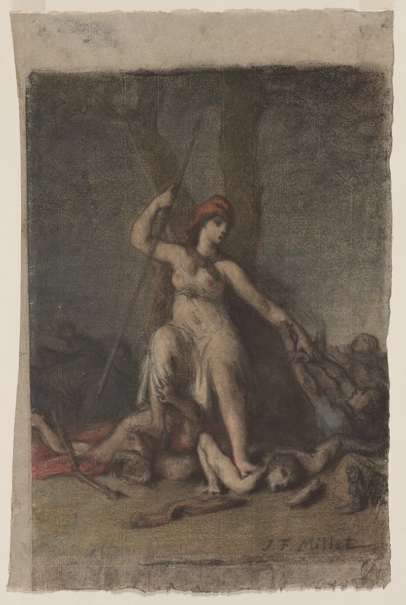 Liberty by Jean-François Millet, drawing, 1848-1849