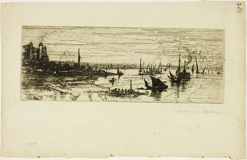 The Inn, Purfleet by Francis Seymour-Haden, print, 1864-1874