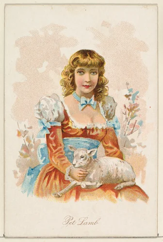 Pet Lamb, from the Household Pets series (N194) issued by Wm. S. Kimball & Co. by William S. Kimball & Company, print, 1891