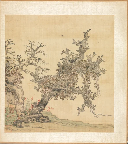 Paintings after Ancient Masters: An Ancient Tree by Chen Hongshou, painting, 1598-1652