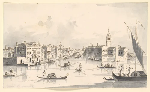 View of Murano by Giacomo Guardi, drawing, 1801-1831