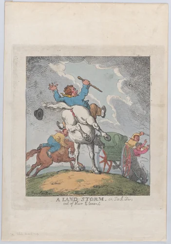 A Land Storm, or Jack Tars Out of Their Element by Thomas Rowlandson, print, 1790-1815
