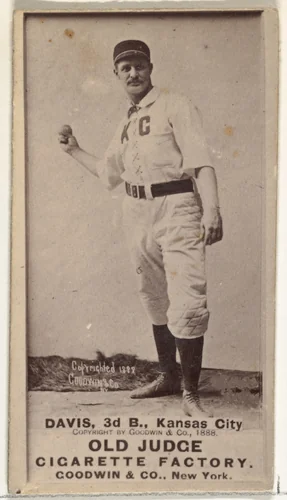 James J. "Jumbo" Davis, 3rd Base, Kansas City Cowboys, from the Old Judge series (N172) for Old Judge Cigarettes by Goodwin & Company, photograph, 1888