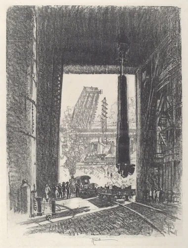 The Gun Pit, No.I by Joseph Pennell, print, 1917