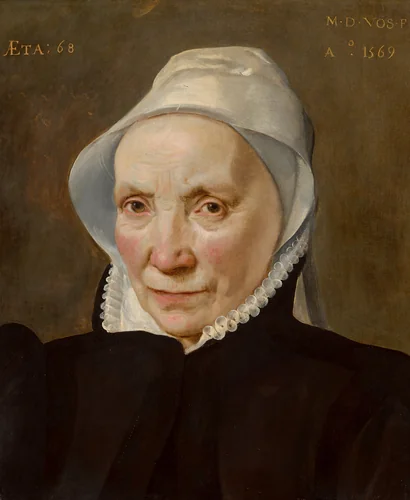 Portrait of a Woman Aged Sixty-Eight by Maarten de Vos, painting, 1569
