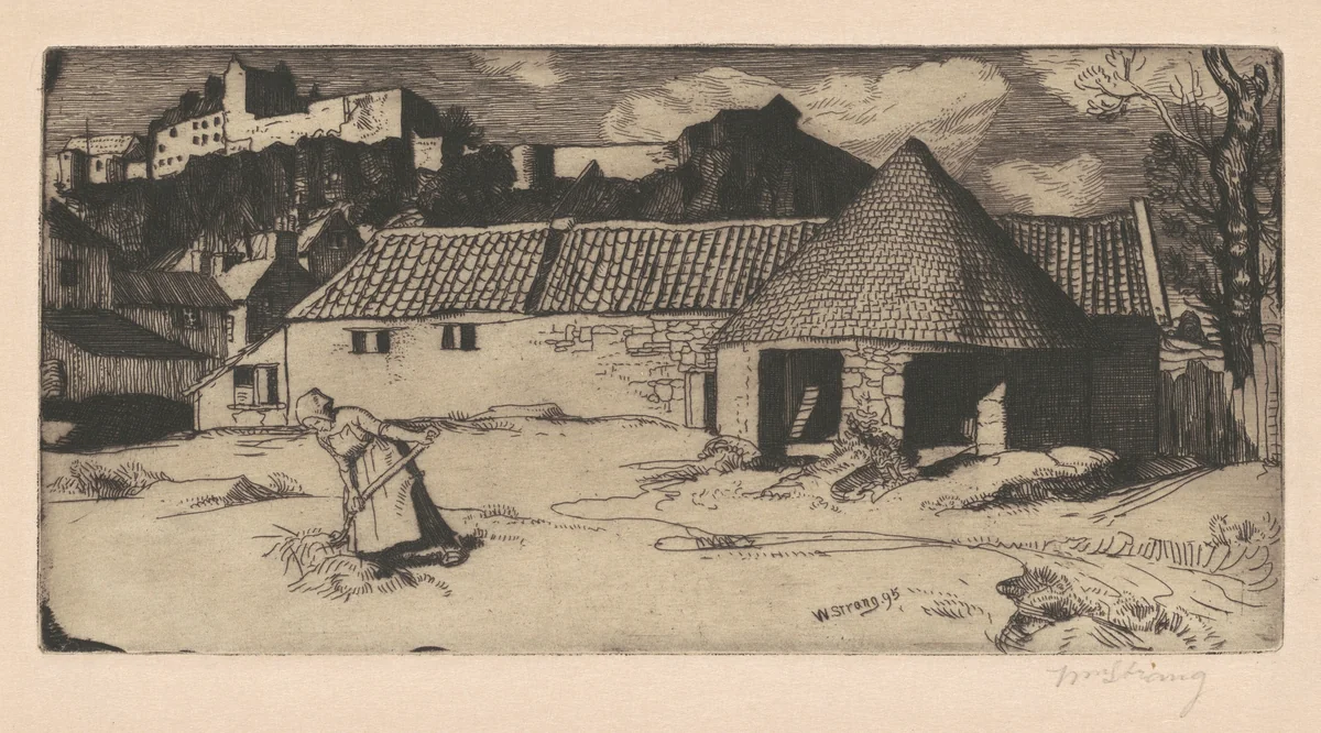 The Farm Yard by William Strang, print, 1895