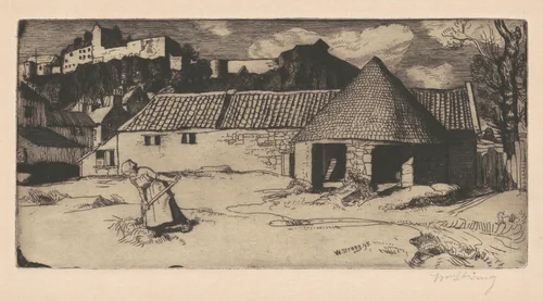The Farm Yard by William Strang, print, 1895