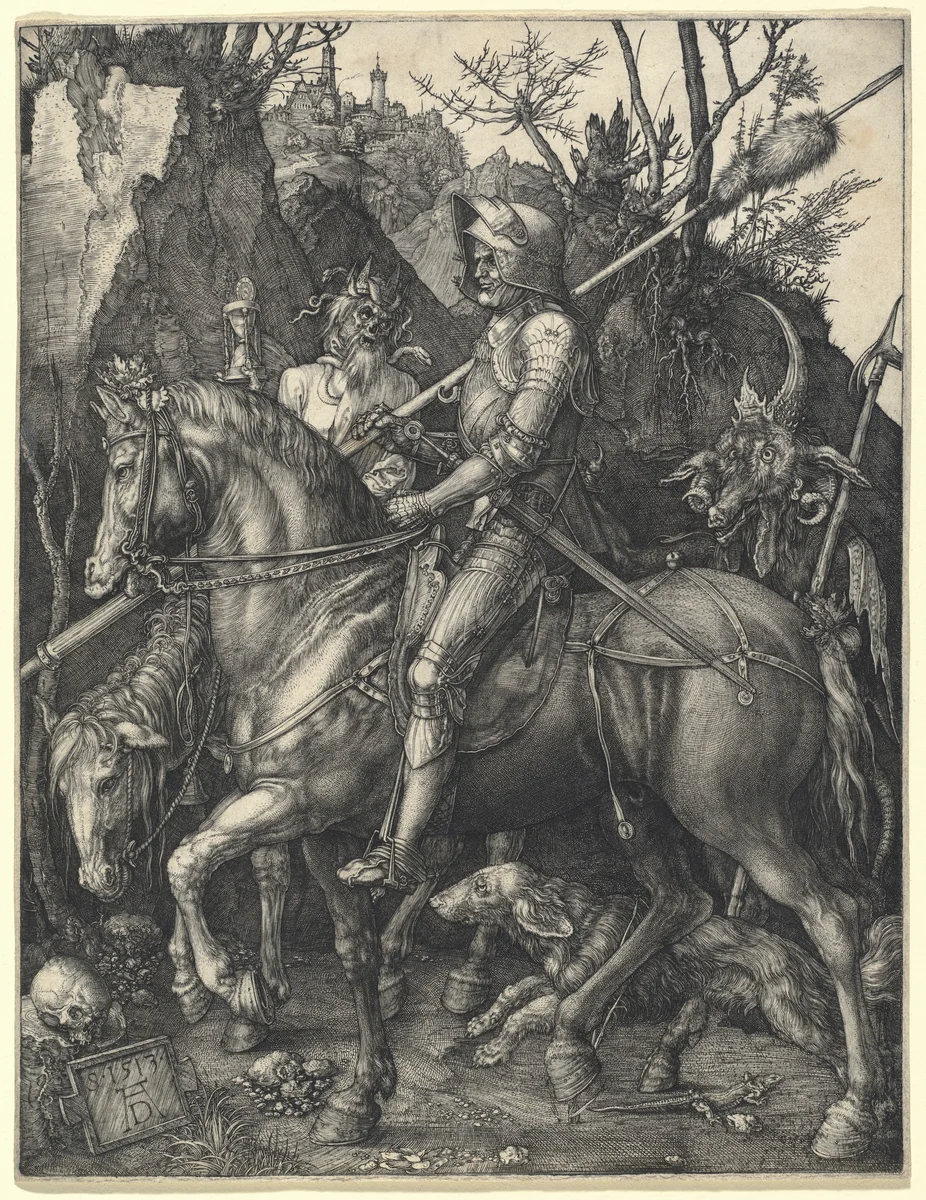 Knight, Death and Devil by Albrecht Dürer, print, 1513