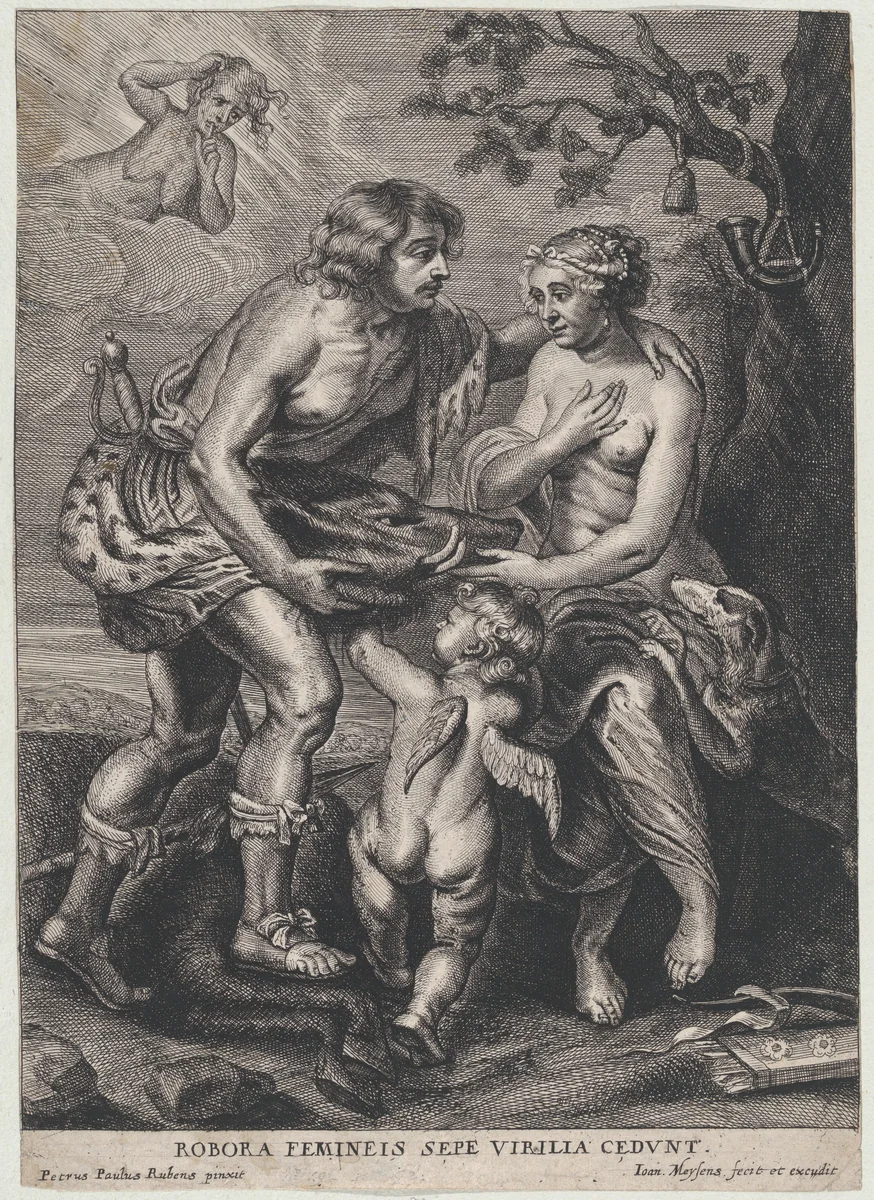 Atalanta and Meleager by Johannes Meyssens, print, 1635-1670
