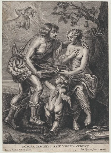 Atalanta and Meleager by Johannes Meyssens, print, 1635-1670
