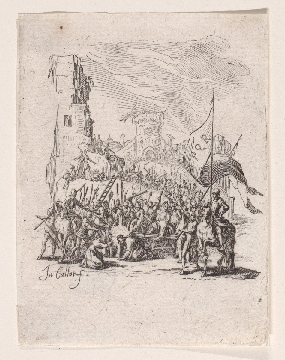 Le Portement de Croix (Jesus Carrying the Cross), from "La Petite Passion" (The Little Passion) by Jacques Callot, print, 1624-1625