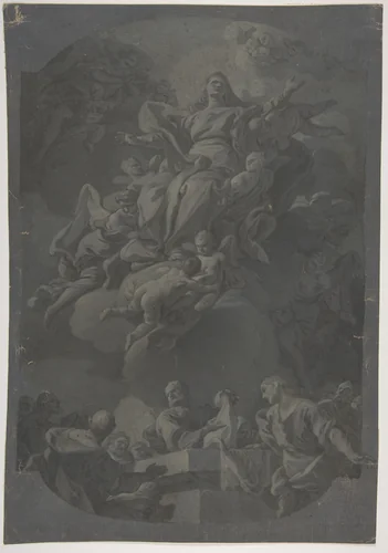 The Assumption of the Virgin by Francesco Narice, drawing, 1751-1779
