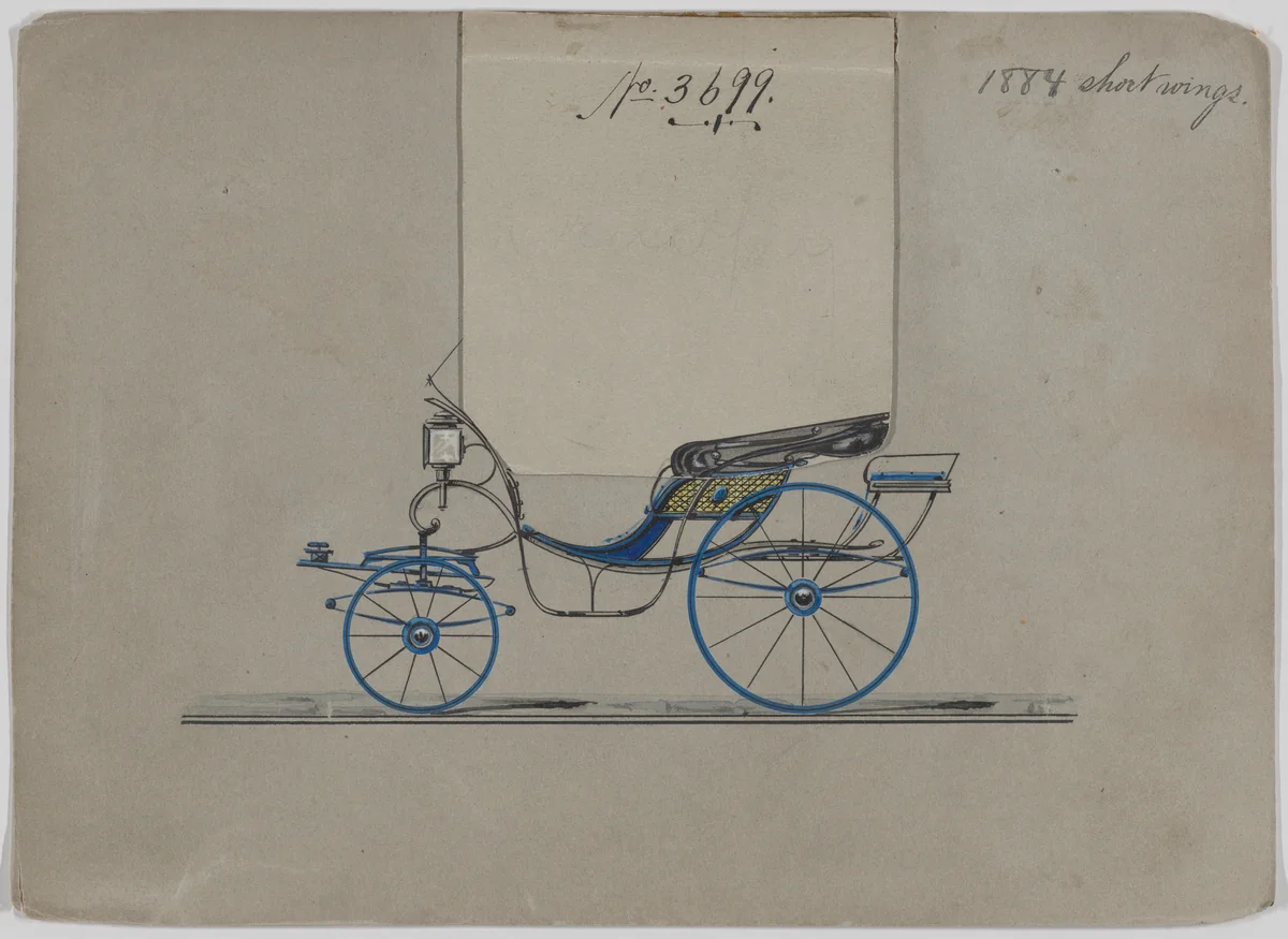 Design for Pony Phaeton, no. 3699 by Brewster & Co., drawing, 1881
