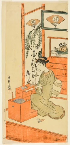 Ofuji of the Yanagi Shop by Ippitsusai Buncho, print, 1764-1774