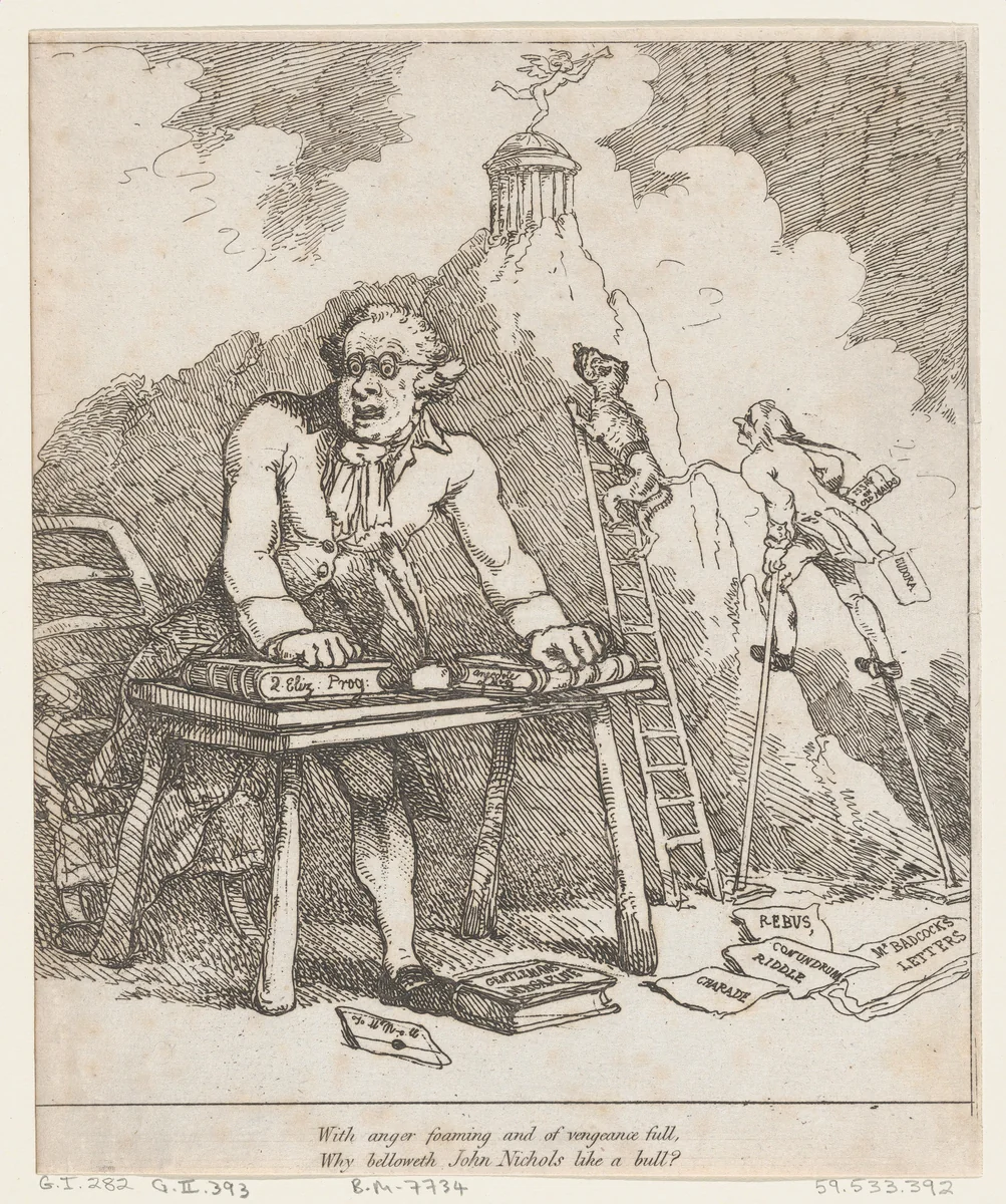 With Anger Foaming..., from Benevolent Epistle by Thomas Rowlandson, print, 1790