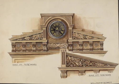 Fireplace by Wellington Blewett, index of american design, 1936