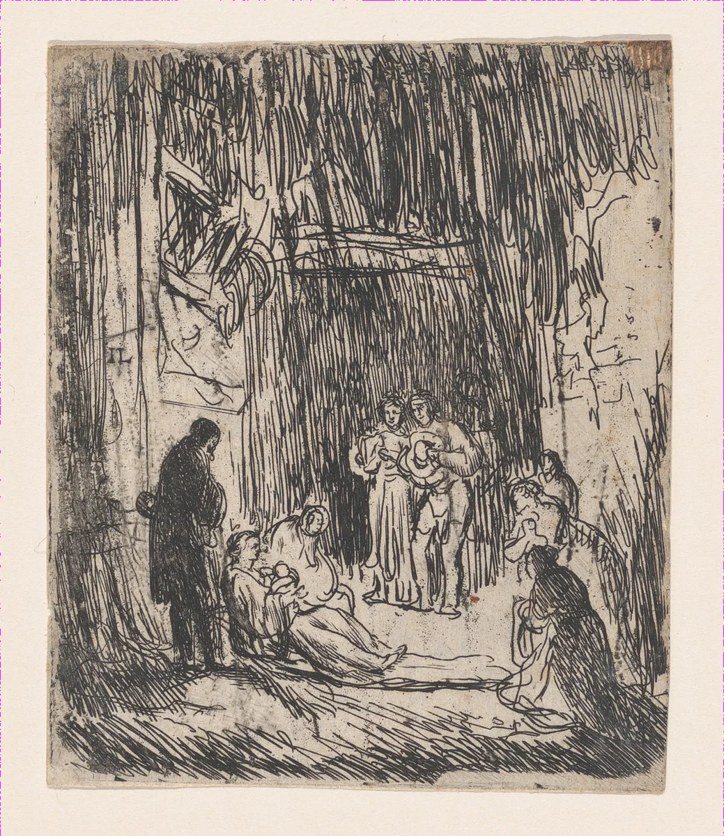 Adoration of the Shepherds by Jan Lievens, print, 1620-1674