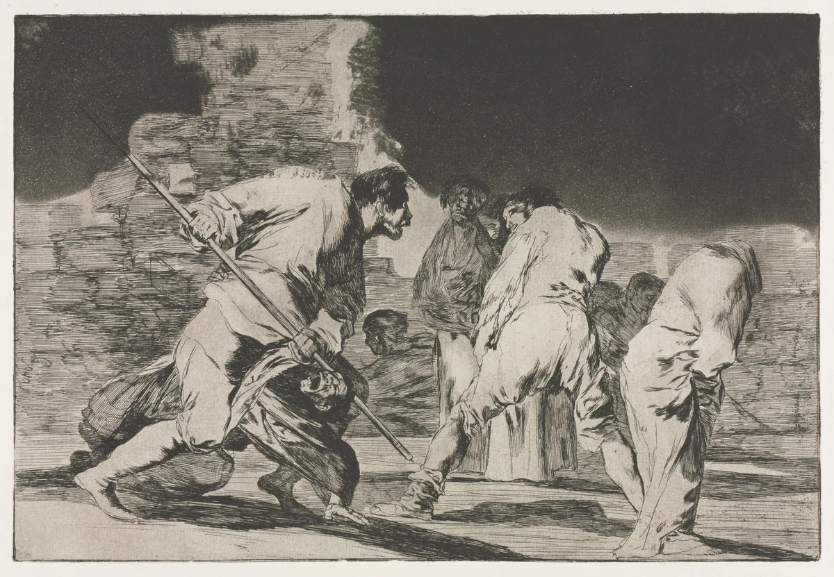 The Proverbs: The Folly of Fury by Francisco de Goya, print, 1864