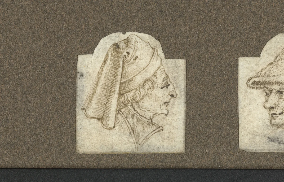 Hoofd van een man met een vilten hoed by Johannes Wierix, drawing, 1559-1615