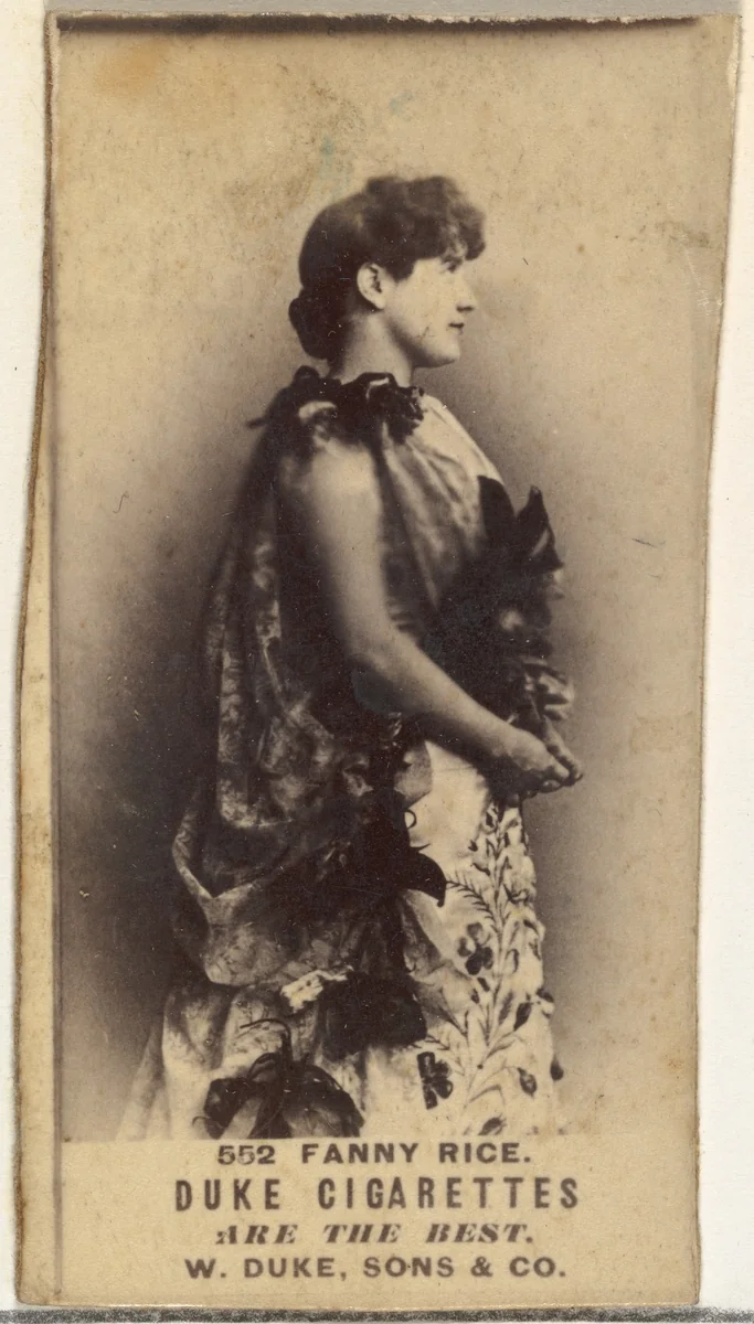 Card Number 552, Fanny Rice, from the Actors and Actresses series (N145-7) issued by Duke Sons & Co. to promote Duke Cigarettes by W. Duke, Sons & Co., photograph, 1880-1889