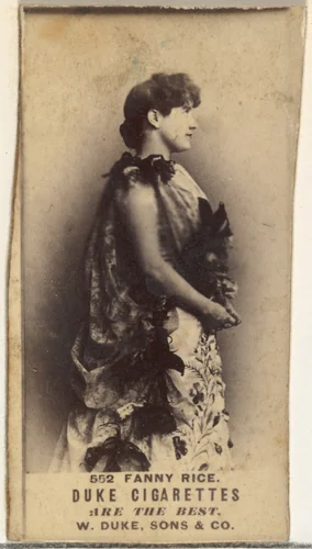 Card Number 552, Fanny Rice, from the Actors and Actresses series (N145-7) issued by Duke Sons & Co. to promote Duke Cigarettes by W. Duke, Sons & Co., photograph, 1880-1889