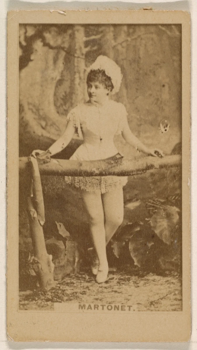 Miss Martonet, from the Actresses series (N245) issued by Kinney Brothers to promote Sweet Caporal Cigarettes by Kinney Brothers Tobacco Company, photograph, 1890
