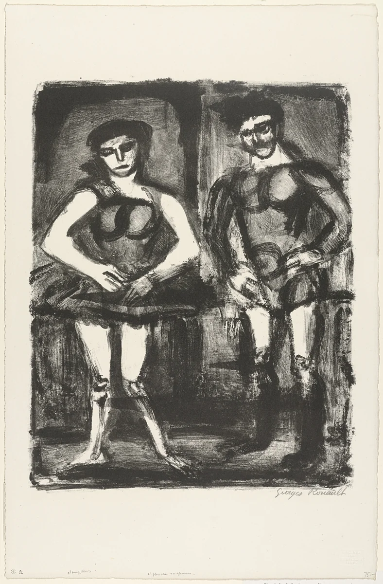 The Animal Trainers (Les Dompteurs), second plate by Georges Rouault, print, 1924