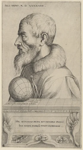 Self-Portrait by Augustin Hirschvogel, print, 1548