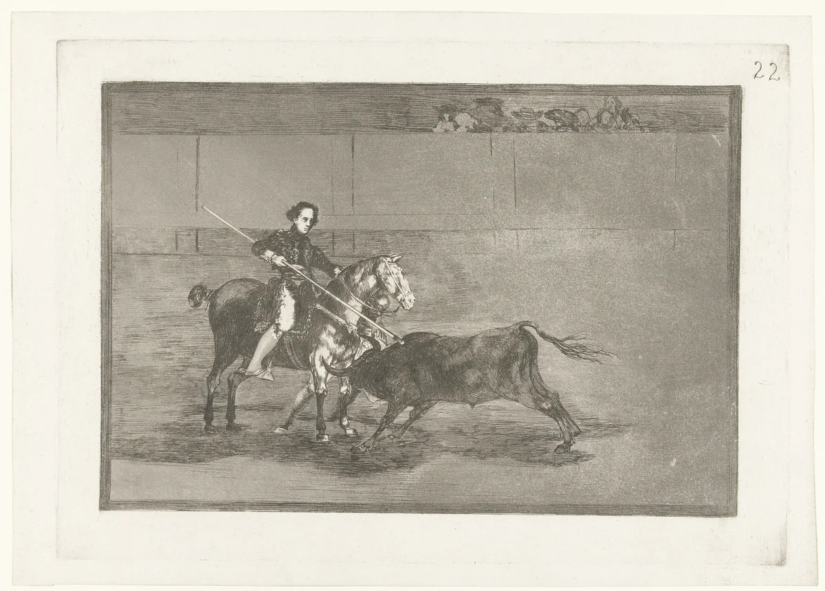 Pajuelera in de arena van Zaragosa by Francisco de Goya, print, 1811-1816