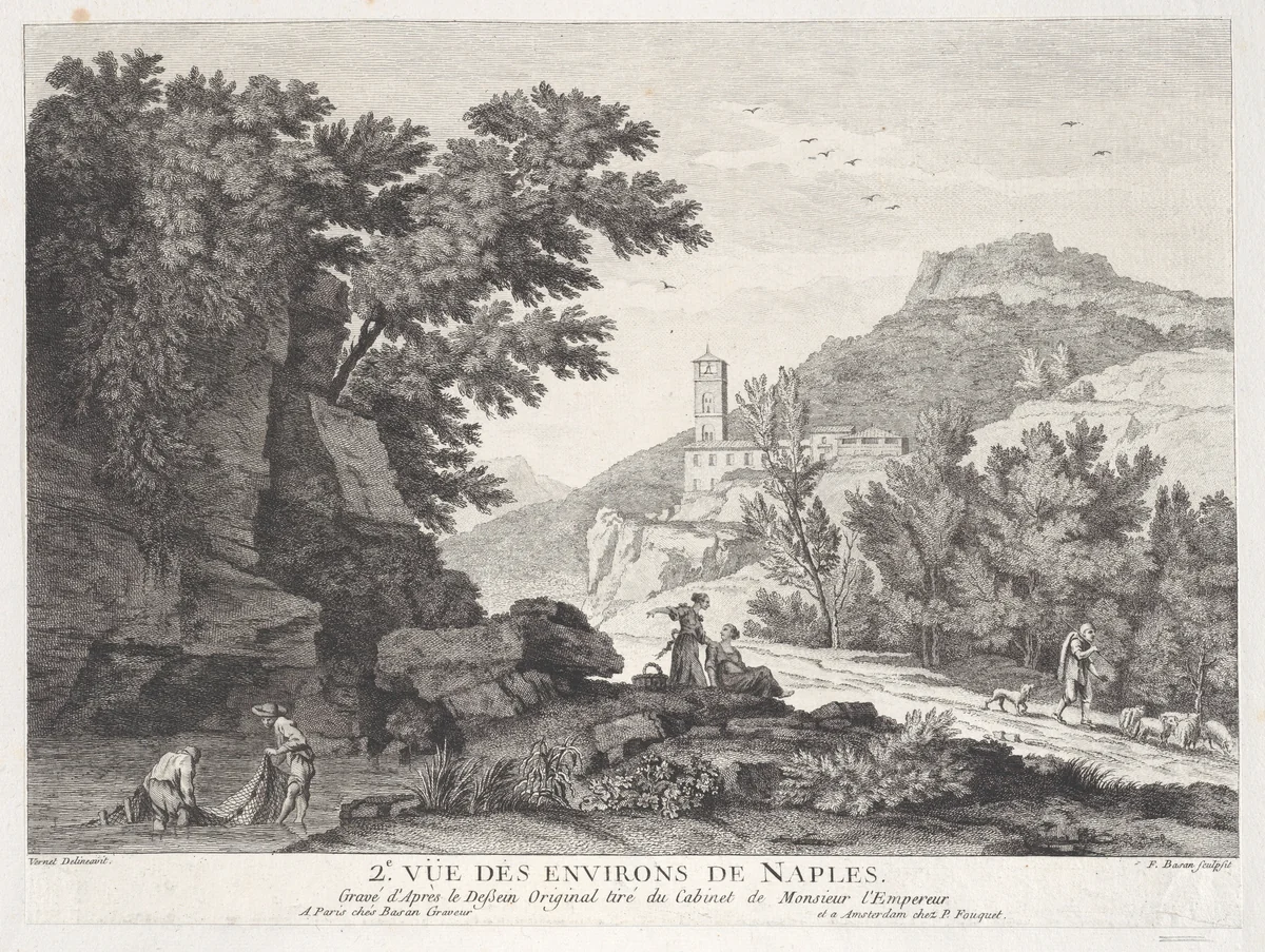Deuxieme Vue des Environs de Naples by Pierre François Basan, print, 1760-1770