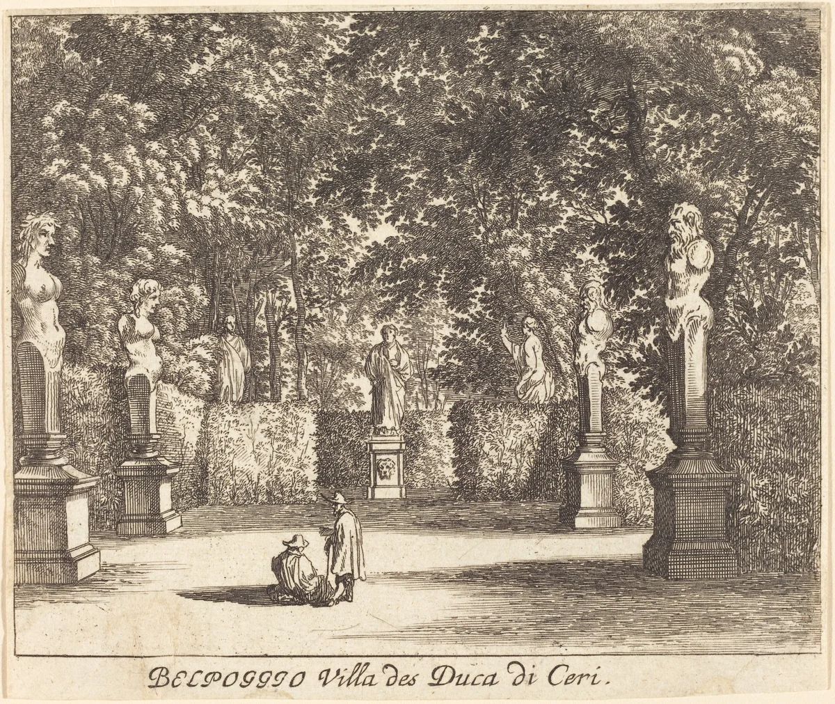Balpoggio, Villa of Duke di Ceri by Melchior Küsel; Johann Wilhelm Baur, print, 1681