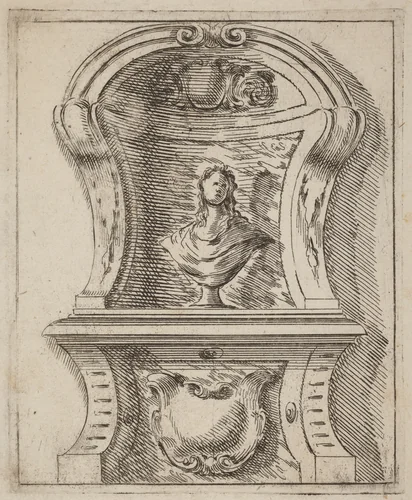 Architectural Motif with a Bust by Carlo Antonio Buffagnotti, print, 1690