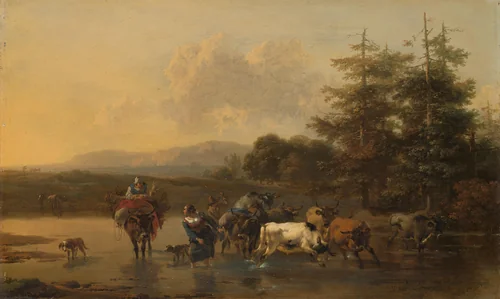 The Cattle Herd by Nicolaes Pietersz Berchem, painting, 1656